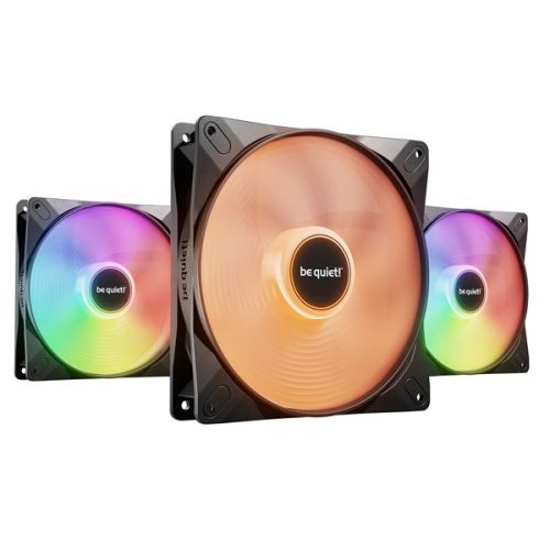 Be Quiet! Cooler 14cm - LIGHT WINGS LX 140mm PWM Triple-Pack (RGB, 1200rpm, 22,9dB, fekete)