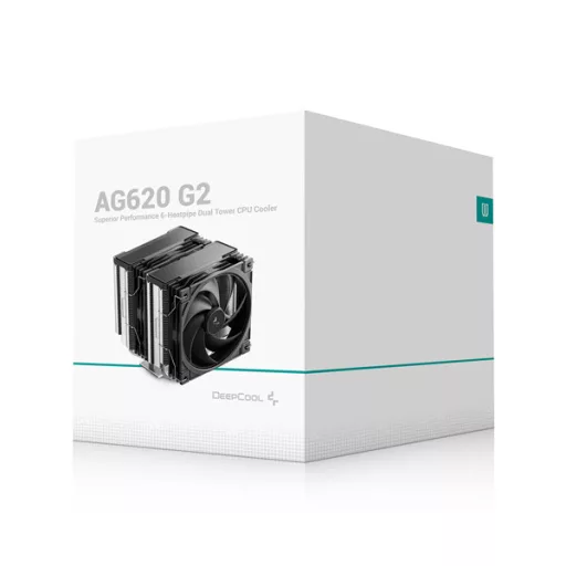 DeepCool CPU Cooler - AG620 G2 (29,22 dB; max, 119,08 m3/h; 4pin csatlakozó, 6 db heatpipe, 12cm, PWM)