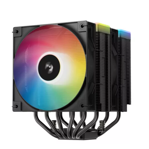DeepCool CPU Cooler - AG620 BK ARGB V2 (29,4 dB; max, 115,32 m3/h; 4pin csatlakozó, 6 db heatpipe, 12cm, PWM, LED)
