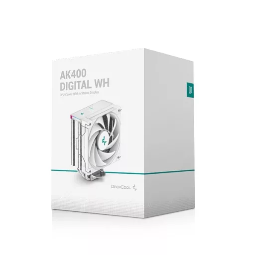 DeepCool CPU Cooler - AK400 Digital WH (28 dB; max, 117,21 m3/h; 4pin csatlakozó, 4 db heatpipe, 12cm, PWM, fehér)