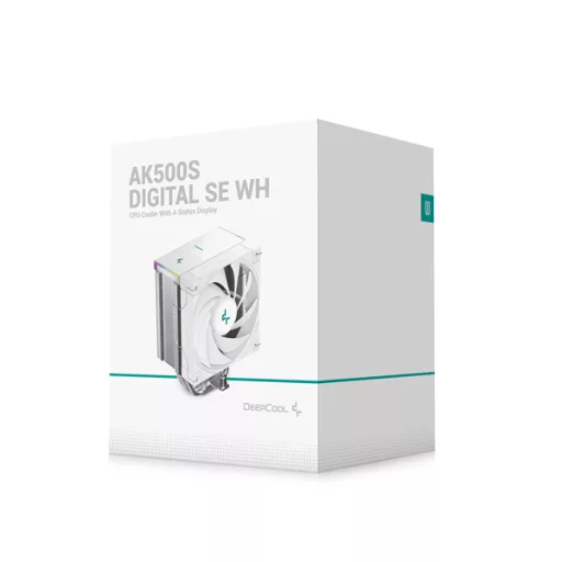 DeepCool CPU Cooler - AK500S DIGITAL SE WH (28dB; max, 117,21 m3/h; 4pin csatlakozó, 5 db heatpipe, 12cm, PWM, fehér)