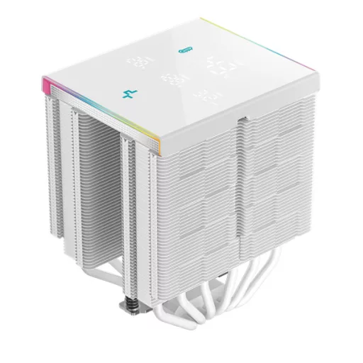 DeepCool CPU Cooler - AK620 DIGITAL PRO WH (25 dB; max, 103,45 m3/h; 4pin csatlakozó, 6 db heatpipe, 2x12cm, PWM, fehér)