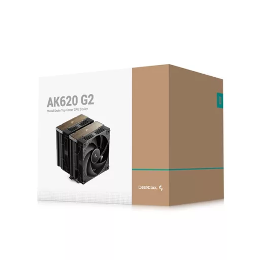 DeepCool CPU Cooler - AK620 G2 (28 dB; max, 98,13 m3/h; 4pin csatlakozó, 6 db heatpipe, 2x12cm, PWM)