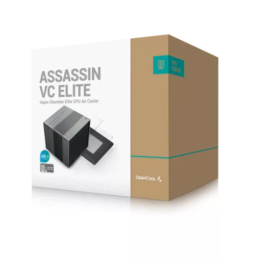 DeepCool CPU Cooler - ASSASSIN VC ELITE (max. 20,5dB; 104,06 m3/h; 4pin, 7 db heatpipe, 1x12cm, 1x14cm, PWM)