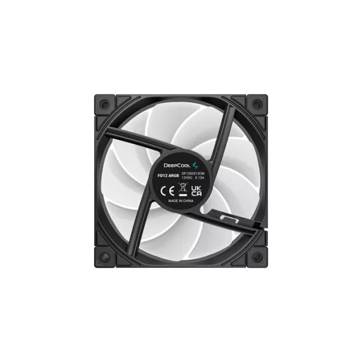 DeepCool Cooler 12cm - FD12 ARGB (27,6dB; max. 109,07 m3/h; 3pin csatlakozó; hydro bearing, ház hűtésre, PWM)