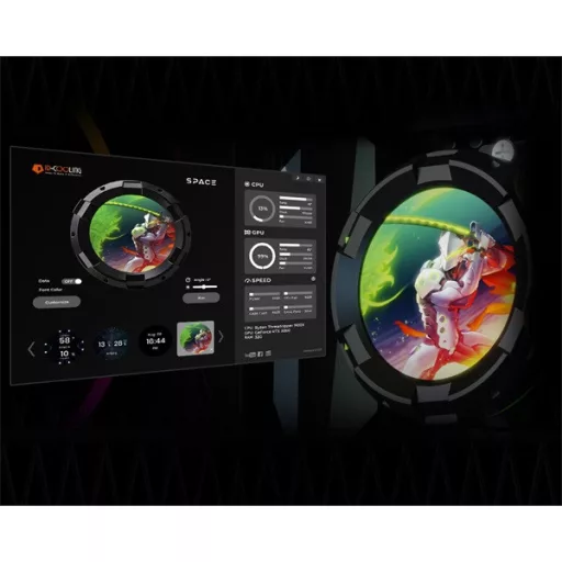 ID-Cooling CPU Water Cooler - Space SL360 XE (35,2dB; max. 129,39 m3/h; 3x12cm, A-RGB LED, fekete)