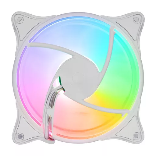 Rampage Cooler 12cm - GLARE F50 (64,56 m3/h, ház hűtésre, Rainbow LED, fehér)
