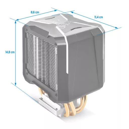 Spirit of Gamer CPU Cooler - CPU AIRCOOLER PRO ARGB (27dB; 1600 RPM; 1x12cm; aluminium/réz)