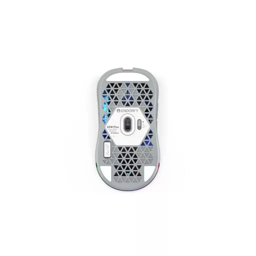 Endorfy Wireless Egér - Gem Plus Onyx (REV 1.0, 26 000 DPI, ARGB, PixArt chip, optikai, fehér)