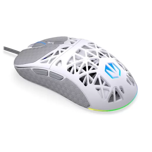 Endorfy Egér - LIV Onyx White (Honeycomb, 8000 DPI, ARGB, PixArt PAW3311, optikai, 1,8m, fehér)