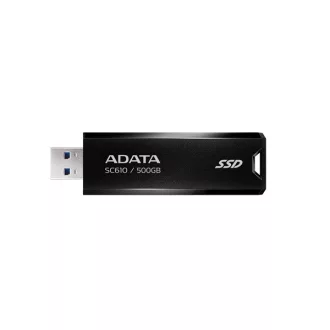   ADATA Külső SSD 500GB - SC610 (USB 3.2 Gen.2, R/W: 550/500 MB/s, USB Stick, fekete)
