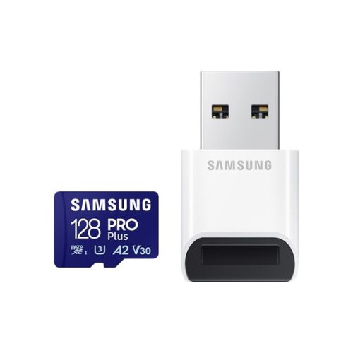 Samsung MicroSD kártya - 128GB MB-MD128SB/WW (PRO PLUS kártyaolvasóval, UHS-I, R180/W130, 128GB)