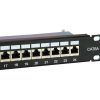 Equip Patch panel - 326625 (24 port, Cat6A, 1U, árnyékolt, fekete)