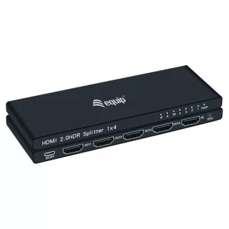   Equip HDMI Video-Splitter - 332717 (4 port, HDMI2.0, 3D, 4K/60Hz, HDR/HDCP Ready, fekete)