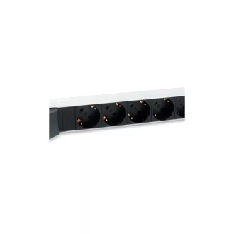   Equip Hálózati Elosztó - 333312 (C14, 6x Schuko, Rack 1U, biztosíték, 1,8m kábel, aluminium, fekete)