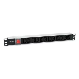   Equip Hálózati Elosztó - 333318 (Schuko, 12x C13, Rack 1U, 1,8m kábel, fekete)
