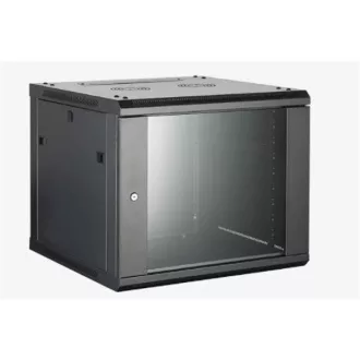   Hikvision Rackszekrény - 19" fali kivitel (6U, 600x450x370, fekete, egyrekeszes, üvegajtós, max.40 kg)