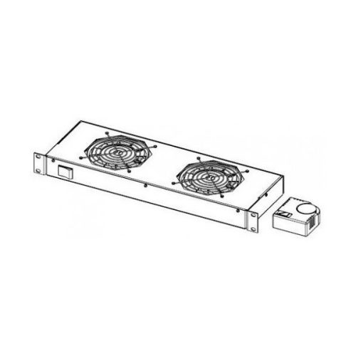 Legrand Rackszekrény ventilátor 19"-  2 ventilátor, termosztát, 160m3/óra, Fekete (19" fali Evoline rackszekrényhez)