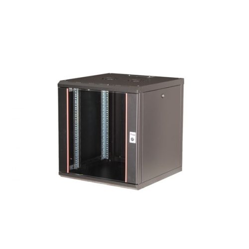 Equip Fali Rackszekrény - EPM-12-6060-B-CBAA (19", 12U, 600x600mm, előre szerelt, fekete)