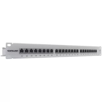   Manhattan Patch panel - CAT6 FTP árnyékolt patch panel, 24 portos, 1U,  Szürke