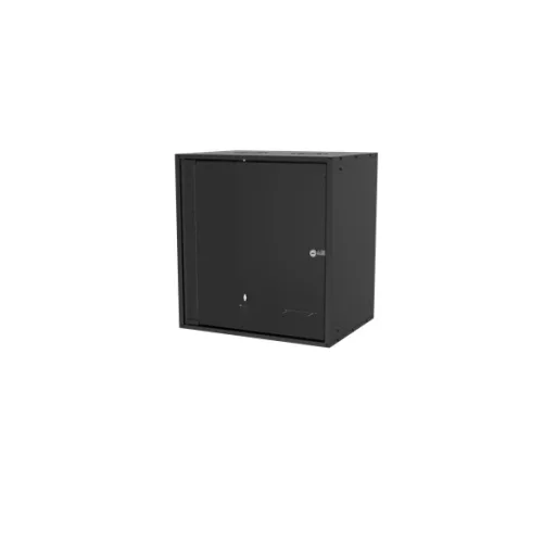 S-Link Rackszekrény - 12U 19" fali kivitel (540x530x400mm, ablakos, Flatpack, Fekete)