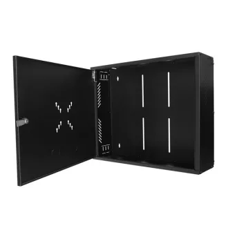   S-Link DVR szekrény - SL-DVR02 fali kivitel (550x450x150mm, ablakos, Flatpack, Fekete)