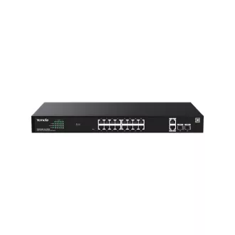   Tenda Switch Menedzselhető PoE - TEG2220P-16-250W (16x1Gbps + 2x1Gbps Uplink + 2xSFP;  16af/at PoE+ port; 250W; rack)