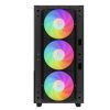 DeepCool Számítógépház - CH560 (fekete, ablakos, 3x14cm +1x12cm A-RGB ventilllátor, E-ATX, 2xUSB3.0)