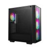 DeepCool Számítógépház - MATREXX55 V4 C (fekete, ablakos, 3x14cm + 1x12cm A-RGB venti, ATX, 1xUSB3.0, Type-C)