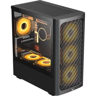   Formula Számítógépház - Air Mesh G3 Black (fekete, ablakos, 1x12cm venti, mATX, 1xUSB3.0, 2xUSB2.0)