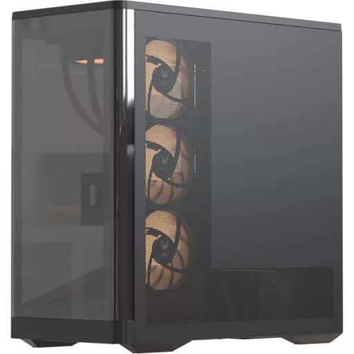 Formula Számítógépház - Crystal U9 PA Black (fekete, ablakos, 4x12cm venti, EATX, 2xUSB3.0, 1xType-C)