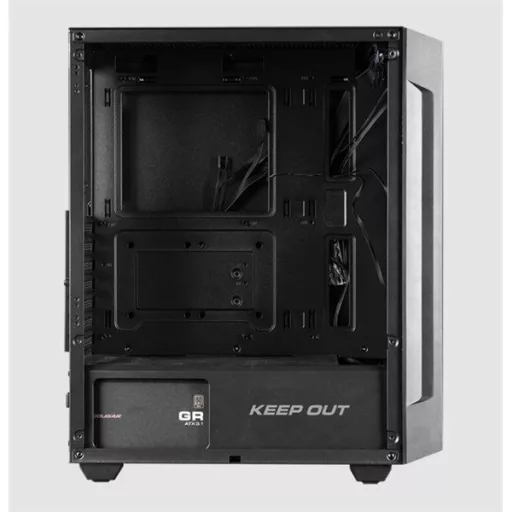 KEEP OUT Számítógépház - XC-200 MESH (fekete, ablakos, 3x12cm RGB venti, ATX, 2xUSB2.0, 1xUSB3.0)