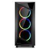 Sharkoon Számítógépház - REV 200 RGB (fekete; ATX,mATX; alsó táp; 5x120mm v.; 2xUSB3.0, 2xUSB2.0, I/O)