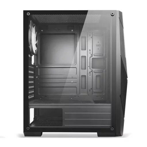 Spirit of Gamer Számítógépház - Rogue V RGB (fekete, ablakos, 2x12cm ventilátor, alsó táp,  ATX, 1xUSB3.0, 2xUSB2.0)