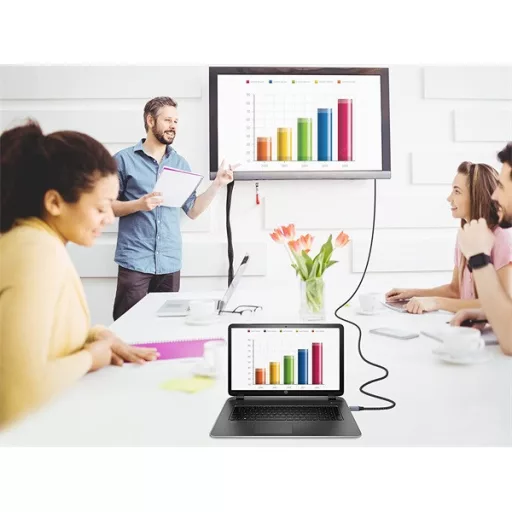 Conceptronic Kábel - ABBY10G (USB-C to HDMI, 4K/60Hz, harisnyázott, fekete, 2m)