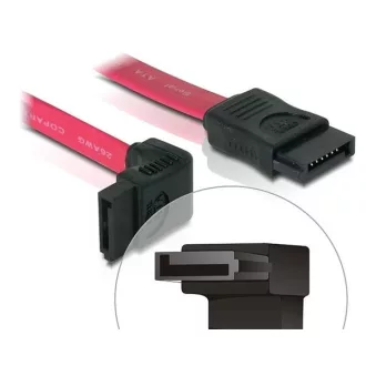   Delock Kábel - 84249 (SATA II, felfele elvezethető/egyenes csatlakozó (fémlappal), Max.: 3Gbps, piros, 50cm)