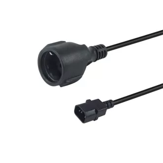   Equip Tápkábel - 112106 (PC tápkábel hosszabbító, C14 to CEE 7/3, fekete, 25cm)