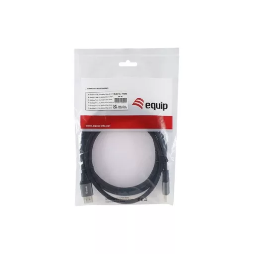 Equip Kábel - 119282 (Premium, DisplayPort2.1 kábel, 4K/240Hz, apa/apa, fekete, 2m)