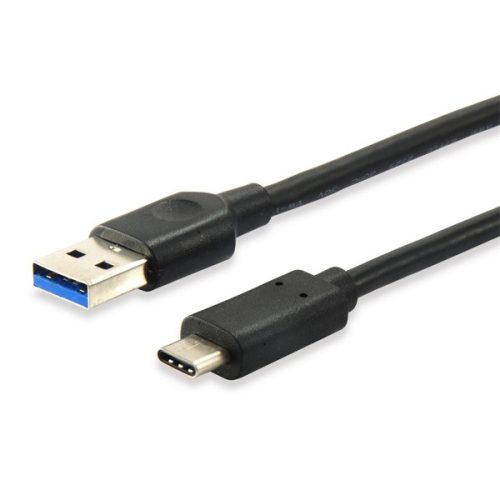 Equip Átalakító Kábel - 128345 (USB-C 3.2 Gen1 to USB-A, apa/apa, fekete, 0,5m)