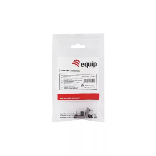 Equip Átalakító - 133477 (USB-C 4 -> USB-C 4 átalakító, apa/anya, fekete) 2db/csomag