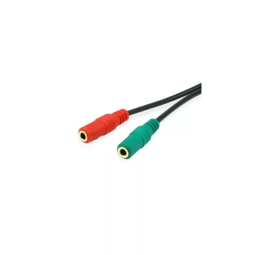 Equip kábel - 147943 (Audio elosztó, 3,5mm Jack, 2x anya/1x apa, fekete, 13cm)