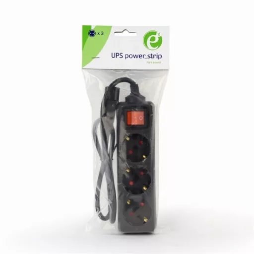 Gembird Tápkábel elosztó - EG-PSU3-01 (Szünetmentes tápkábel elosztó, IEC-320-C14, fekete, 60cm)