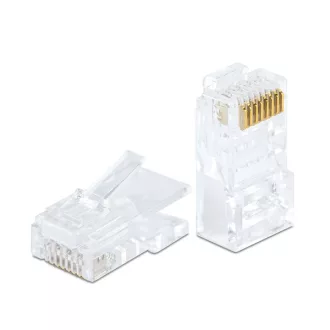   RJ45 Cat6 átfűzhető csatlakozó UTP kábelre, 8P8C - 100db/csomag