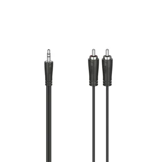   Hama Kábel - 205110 (audio összekötő, 3,5mm jack to 2xRCA, 1,5m, fekete)