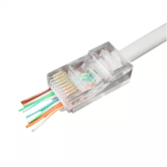   RJ45 Cat5 átfűzhető csatlakozó UTP kábelre, 8P8C - 100db/csomag