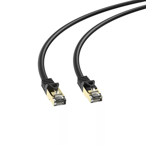S-link Kábel - MM-CAT702 (S/FTP patch kábel, CAT7, 10 GBPS, aranyozott, fekete, 2m)