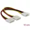 Delock Kábel - 82100 (1 x 4 pines molex apa  -> 2 x 4 pines molex anya, 11cm)