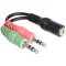Delock Átalakító Kábel - 65459 (3.5 mm Jack > 2 x 3.5 mm Jack, anya/apa)
