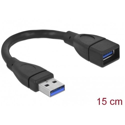 Delock Kábel - 82776 (USB-A 3.0 -> USB-A 3.0 hosszabitó kábel, apa/anya, 0,15m)