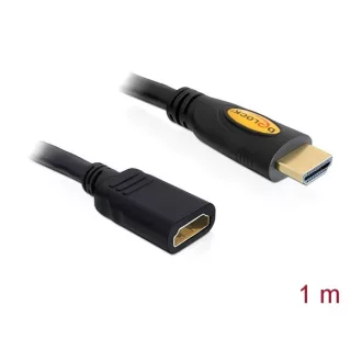   Delock kábel - 83079 (magas sebességű HDMI hosszabbító kábel, Ethernettel, A apa / anya, 1 m)